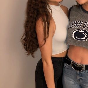 URBAN OUTFITTERS CROPPED HIGHNECK TOP W/ OPEN BACK